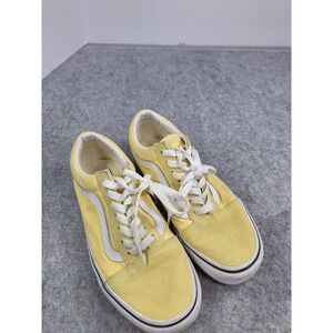 Vans Old Skool Yellow Suede Canvas Lace Up Low Top Sneakers Men 5.5 Women 7